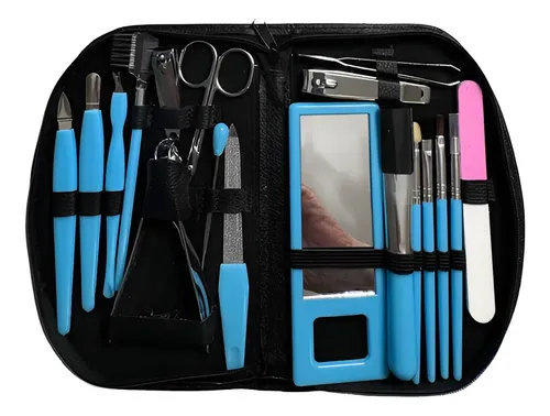 Kit De Manicura, Pedicura Y Maquillaje Con Estuche.18 Piezas