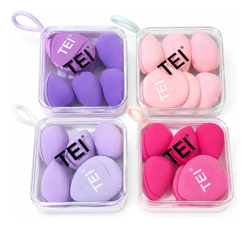 Set 6 Esponjas Mini De Maquillaje Con Estuche Tei