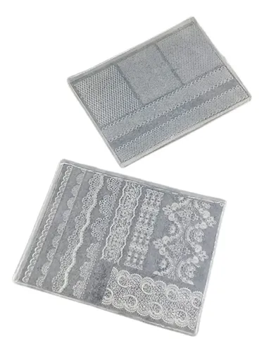 Pack Of 2 Lace Embossing Europe Nails Art Molds Silicone