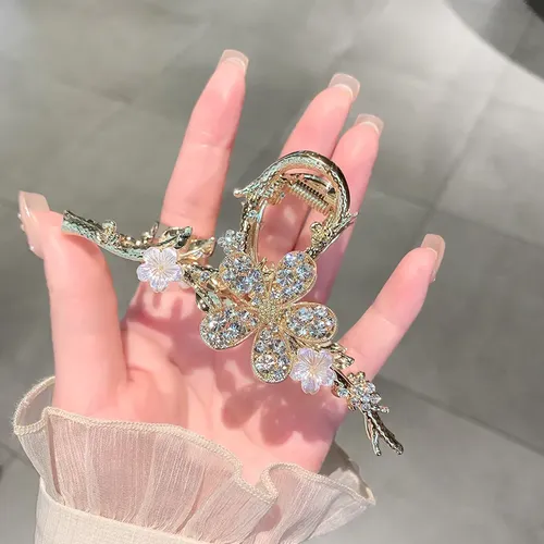 Pinza Para El Pelo Grande Con Diamantes De Imitación En Form