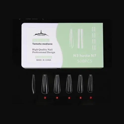 Paris Night Tips Para Soft Gel N°3 Hasta N°7 Coffin X 500u