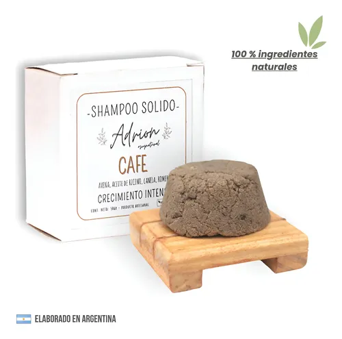 Shampoo Solido Cafe Y Canela Crecimiento Intensivo Artesanal