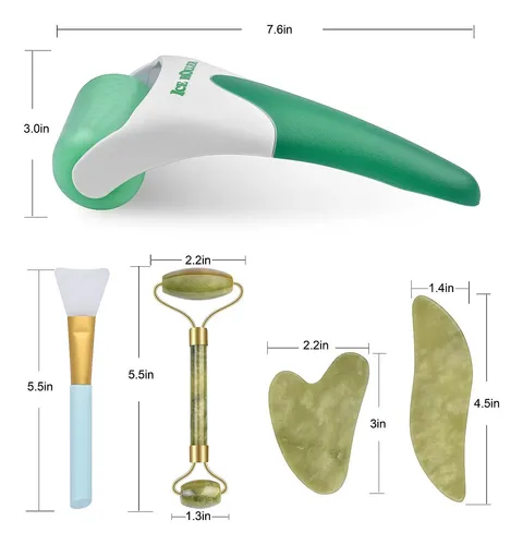 Charmonic Kit 6 En 1 Rodillo De Hielo Y Jade Masaje Facial