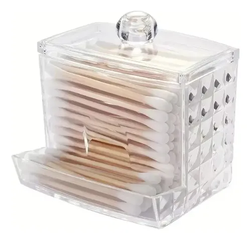 X3 Organizador Cosmética Acrílico Contenedor Algodón Acrílico