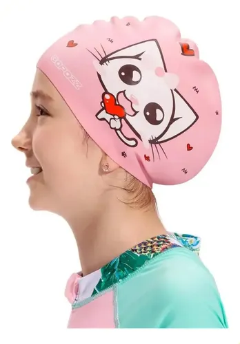.* Gorro For Natacion Copozz, Infantil, Impermeable, Rosa .*
