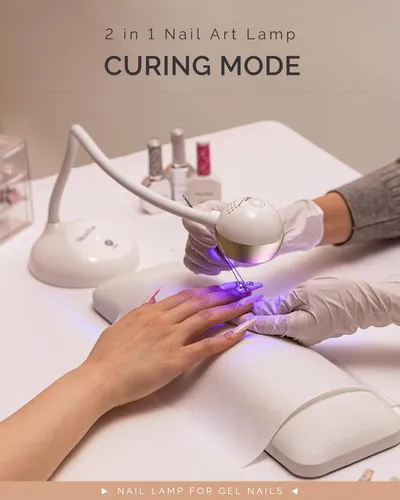 Lámpara De Uñas Recargable Inalámbrica 2 Modos Led Uv Dorada
