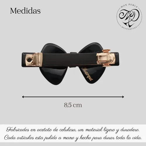 Hebillas Pelo Negra Con Moño Marqui Accesorios Color Negro