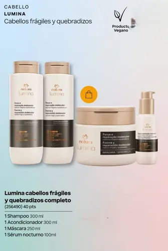 Kit Natura Lumina Tratamiento Cabello Frágil 4 Pzas.