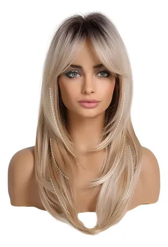 ! % Pelucas Rubias Largas For Mujeres Peluca De Cabello #
