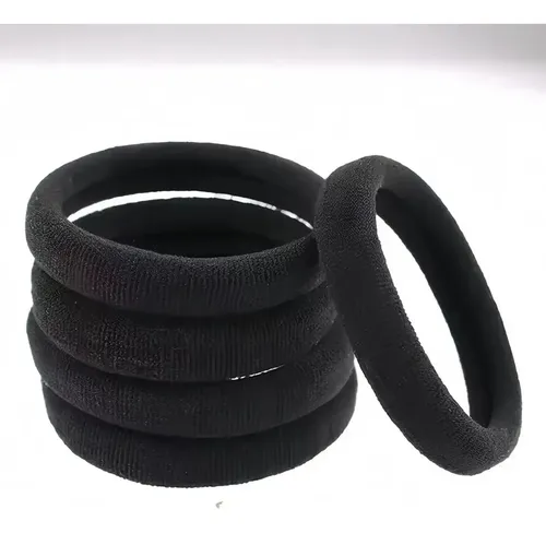 100 Cintas De Pelo Negras Para Mujeres Y Niñas, De Alta Elas Negro Solid 20 Cm