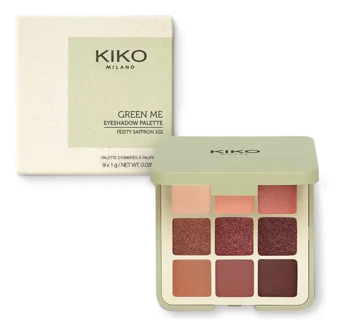 Paleta de sombras Eyeshadown Green Me Eyeshadown de Kiko Milano, color 102, color 102, Feisty Saffron