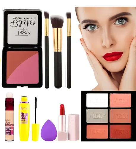 Kit Básico Maquillaje Mujer Cosméticos Ideal Principiantes