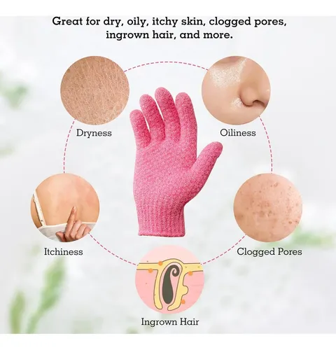 Guantes Exfoliantes Evridwear 3 Pares Deep Pinkset Fjdz