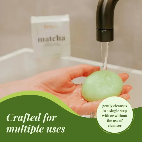 Esponja Exfoliante Facial Tease Tea De Matcha Konjac 3.81cm