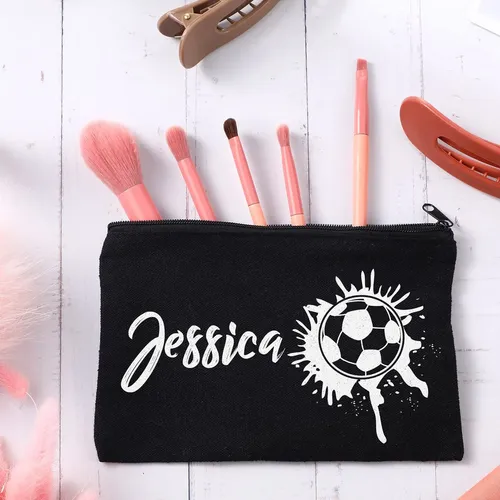 Bolsas De Maquillaje De Lona Con Cierre, 80 Unidades, Negras