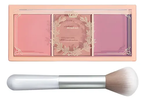 Kootinn Paleta Rubor 3 Colores Mate Rosa Con Brocha