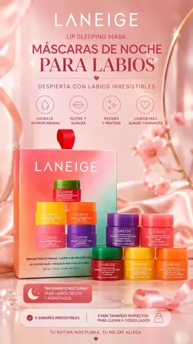 Set Laneige Lip Mask Nocturna Reparadora Labios X5