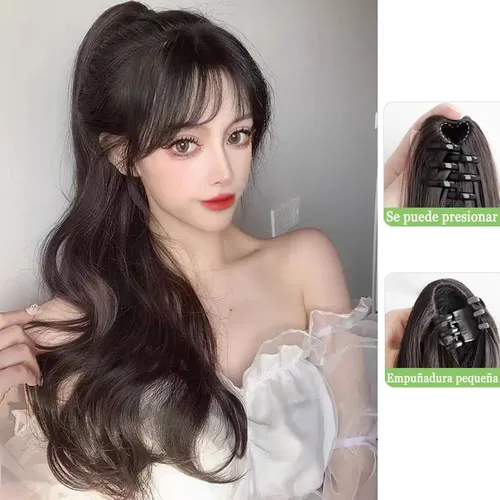 Coletas Cola Cabello Natural Extensiones Postizos Clip 50cm