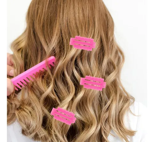 Set De Pelo Rizado Con Varillas Permanentes Rosa