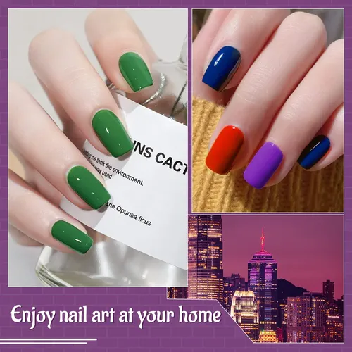 Kit Esmalte Gel 60 Colores Brillo Uv Base Y Top Coat
