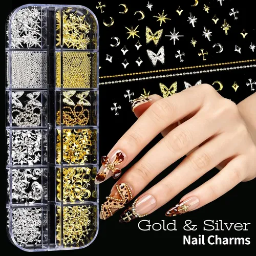 Kit De Arte En Uñas Con Brillos Y Pinceles 22 Pzs