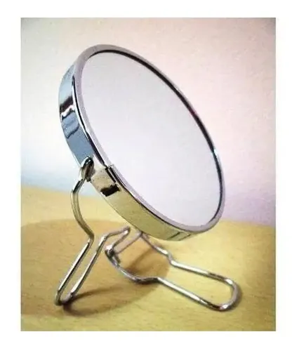 Espejo Con Aumento Doble Faz Maquillaje Metálico 7 Pulgadas