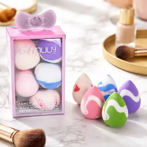 Set 5 Mini Esponjas Maquillaje Forma Gota Aplicar Difuminar