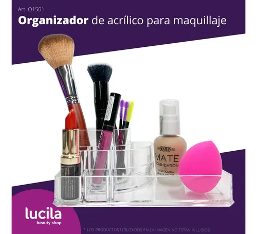 Combo Organizador Acrílico Con Divisiones Y Cajones