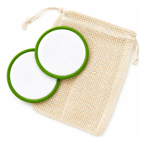 4 Pads Desmaquillantes Reutilizables De Bambú Con Bolsita