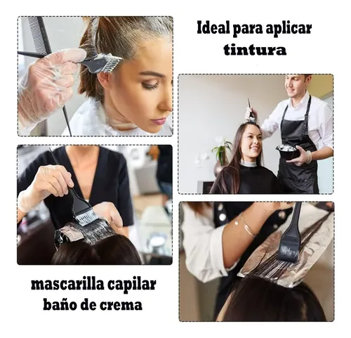 Setx10 Pincel Brocha Tintura Cabello Profesional Color Negro