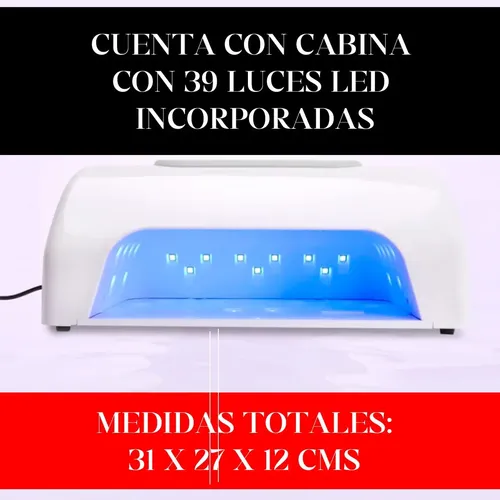 Cabina Uñas 5 En 1 Uv Led Para Secado Extractor Polvo Torno