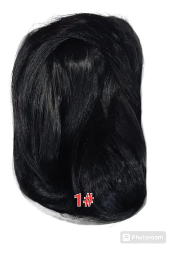 Peluca Con Rulos C/ Flequillo Negro #1 70cm Lefemme
