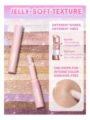 Sheglam Crystal Jelly Glaze Sombra En Barra Iluminador Gel Color Petal luxe