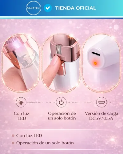 Depilador Facial Vello Corporal Luz Recargable 2 En 1 Mujer