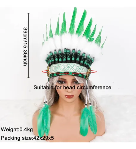 Diadema Tradicional Con Forma De Plumas Para Juegos De Rol