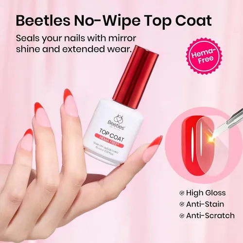 Set Gel Base Y Top Coat Beetles 15ml Sin Hema