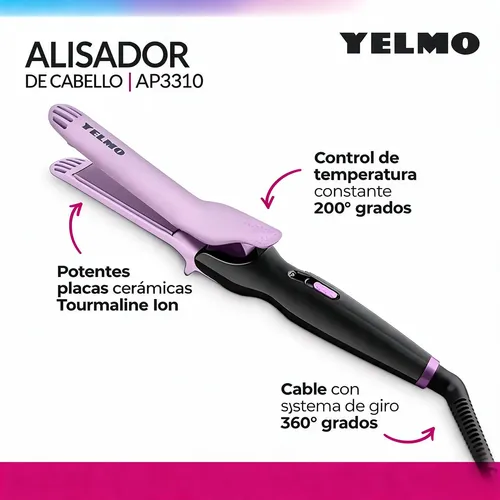 Alisador Planchita Para Cabello Lila Yelmo Ap-3310