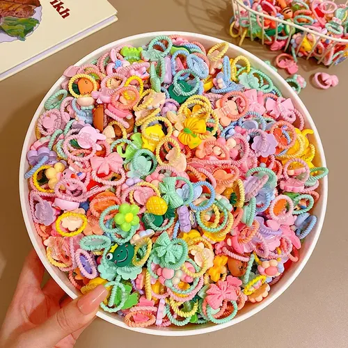 100 Unidades Y Gomas For El Cabello Infantiles D