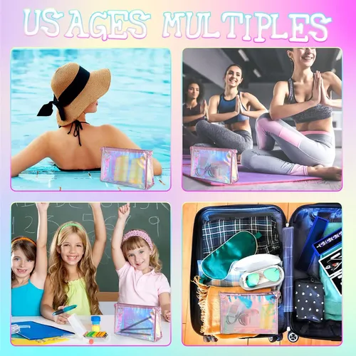 Bolsas De Maquillaje Besarme Holográficas Impermeables, 10 U