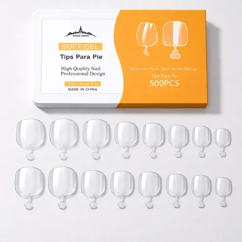 Tips Press On Para Pies X500 Paris Night Soft Gel