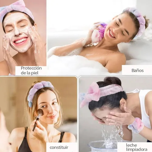 Diademas Y Muñequeras Para Maquillaje Y Spa, 5 Piezas
