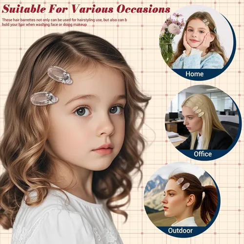 20 Pinzas De Pelo Mini Barrettes Decorativas Estilo Francés