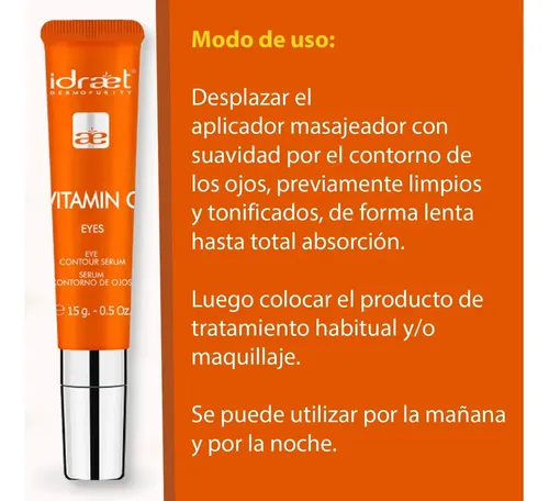 Contorno De Ojos Vitamina C Idraet Antiage Manchas Ojeras