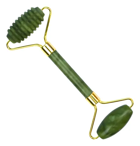 Masajeador Facial Caliber Jade Doble Rodillo Con Puntas