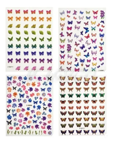 Stickers De Mariposas Decoración Uñas Plancha Tatoo