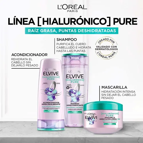 Shampoo Elvive Hialuronico Pure 400ml