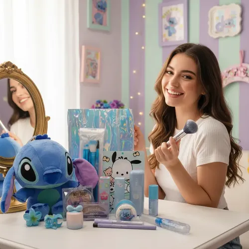 Combo Completo De Maquillaje Stich Con Peluche