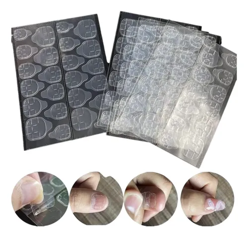 Adhesivo Sticker Pegamento Bifaz Para Tips Uñas Postizas X10