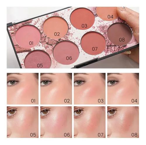 Paleta De Colorete Facial Kyda 8 Colores Natural Mate Ownest