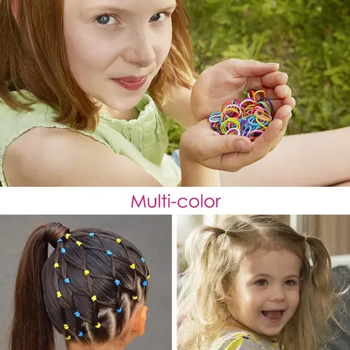 2000 Minibandas Elásticas Para El Cabello, Multicolor, Para